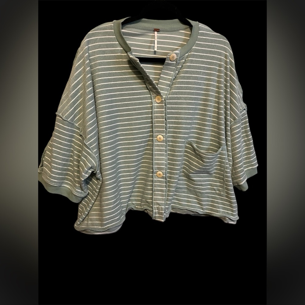 FREE PEOPLE MATILDA STRIPED TERRY CARDIGAN - Picture 13 of 16